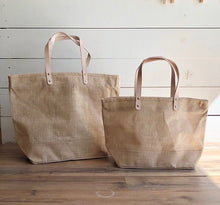 Load image into Gallery viewer, Personalized Initial Monogrammed Jute Bag