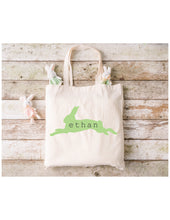 Load image into Gallery viewer, Personalized Easter bag| Happy Easter Bag|Custom Easter basket| Easter Gift| Bunny Bag |Gift for Kids| Custom Easter Bag|Candy Tote Bag|