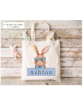 Load image into Gallery viewer, Personalized Easter Basket Tote Bag |Easter Gift Ideas|Easter Bunny Bags |Easter Tote Bag |Girls Easter Bag |Boys Easter Bag|Bunny Tote|BLUE