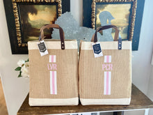 Load image into Gallery viewer, Monogram Jute Market Bag