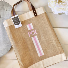 Load image into Gallery viewer, Monogram Jute Market Bag
