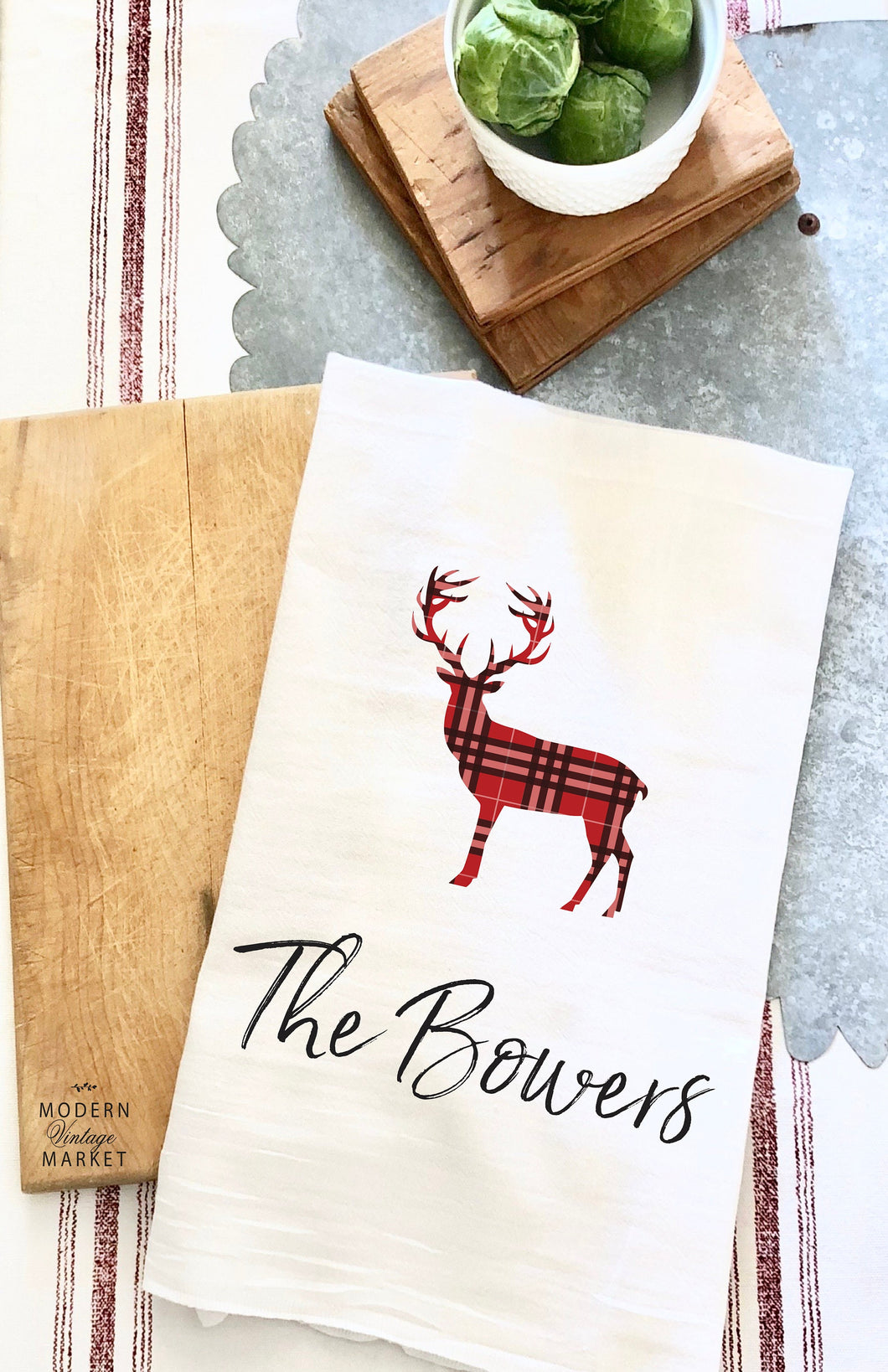 Tartan Deer Towel