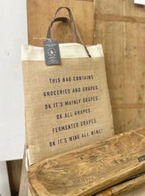 Load image into Gallery viewer, CONTAINS GROCERIES AND GRAPES.... Tote Bag
