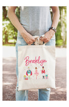 Load image into Gallery viewer, NUTCRACKER Christmas Tote bag|Personalized Christmas bag|Canvas Tote Bag|Clara Ballet bag|Holiday Gift Bag|Childs Christmas Bag|Dancer Gift
