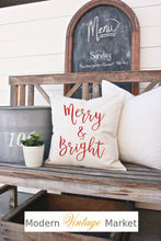 Load image into Gallery viewer, Merry and Bright Holiday Pillow Case
