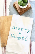 Load image into Gallery viewer, Merry and Bright Tea Towel
