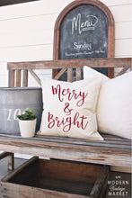 Load image into Gallery viewer, Merry and Bright Holiday Pillow Case
