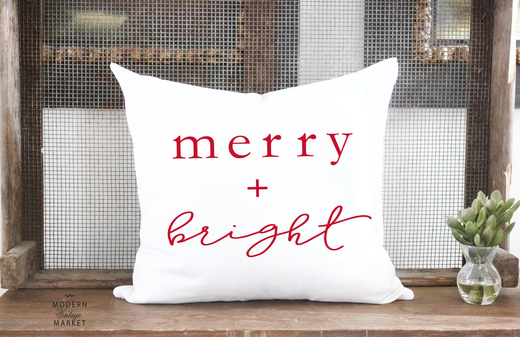 Merry and Bright Pillow Cover