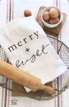 Load image into Gallery viewer, Merry and Bright (Gray) Tea Towel
