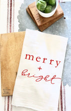 Load image into Gallery viewer, Merry and Bright Tea Towel
