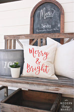 Load image into Gallery viewer, Merry and Bright Holiday Pillow Case
