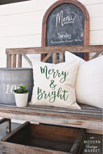 Load image into Gallery viewer, Merry and Bright Holiday Pillow Case
