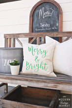Load image into Gallery viewer, Merry and Bright Holiday Pillow Case
