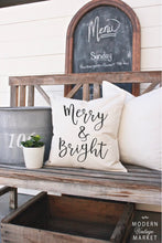 Load image into Gallery viewer, Merry and Bright Holiday Pillow Case
