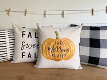 Load image into Gallery viewer, Personalized Fall Family Pillow Case
